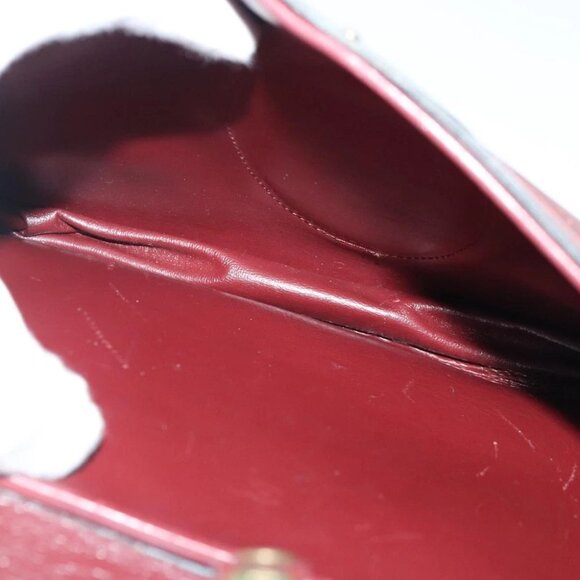 CARTIER Shoulder Bag Suede Red Gold Auth bs19206 - Picture 9 of 16
